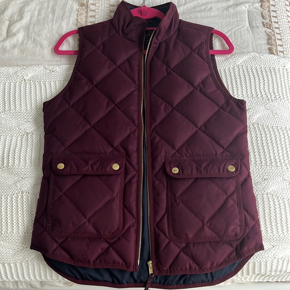 Jcrew burgundy quilted vest
